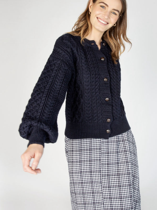 The Blossoms Collection Cropped Cardigan - Navy