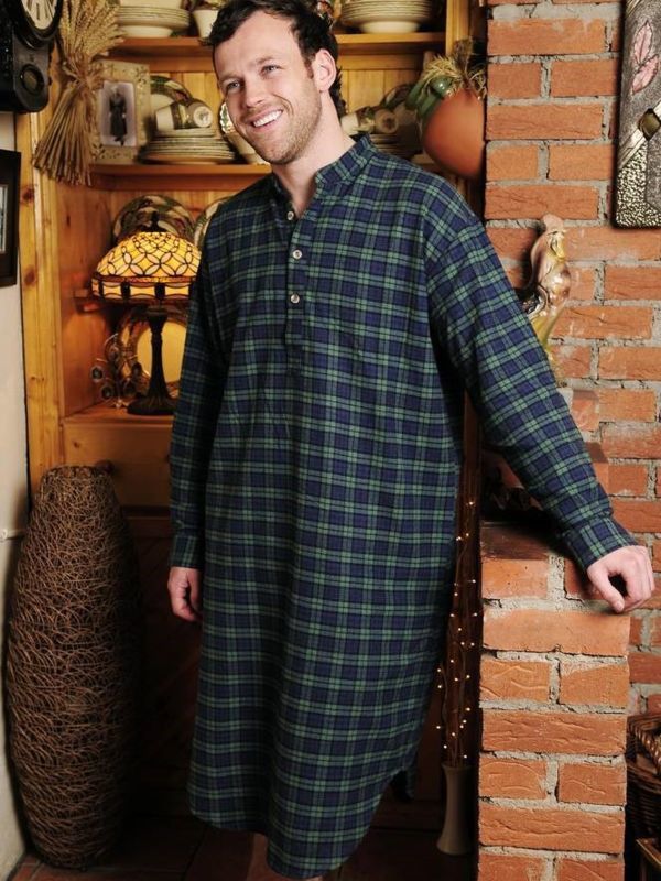 Pyjamas Chaussons Chaussettes Liquette en flanelle de coton - LV6 Marine / Vert 