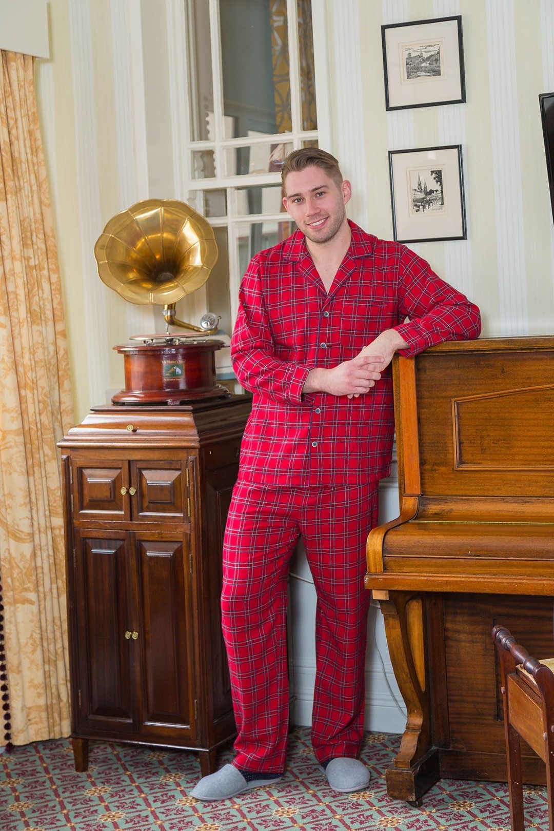 Pyjama traditionnel irlandais mixte carreaux flanelle