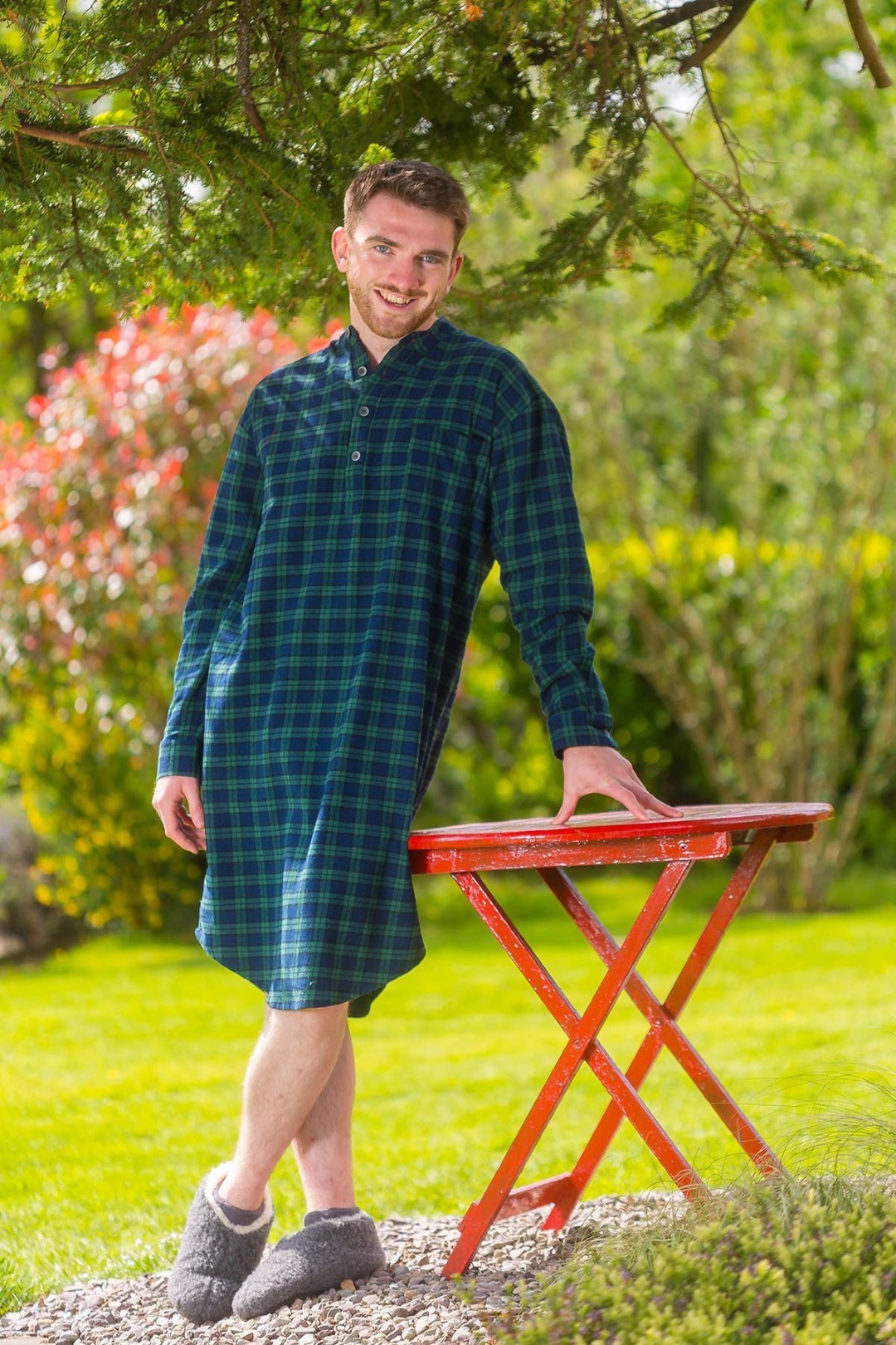 Chemise de nuit pour homme en flanelle pour l'hiver Cadeau de Noël