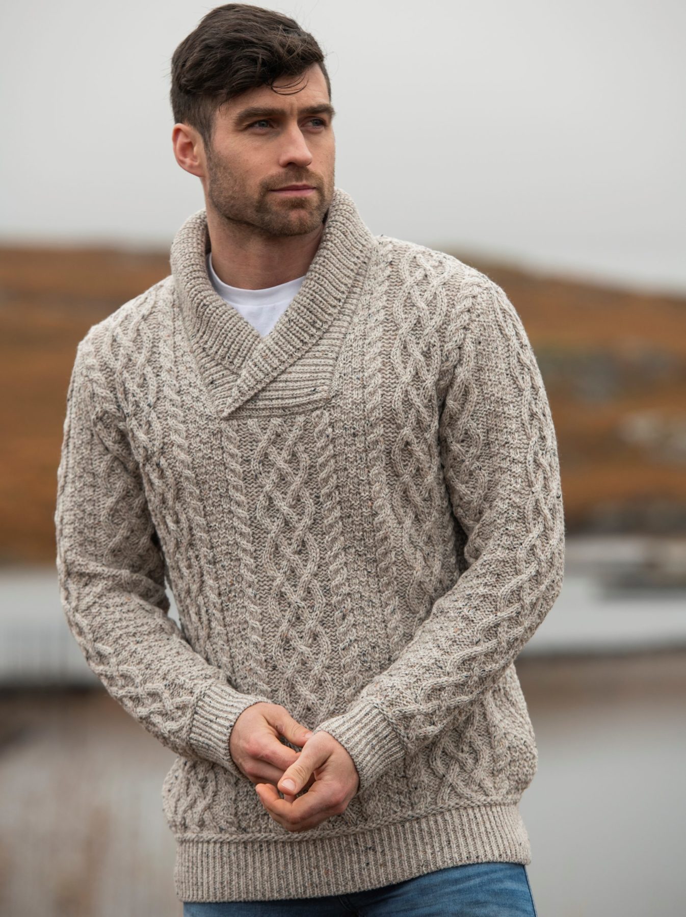 Pull irlandais chaud laine mérino Aran Crafts