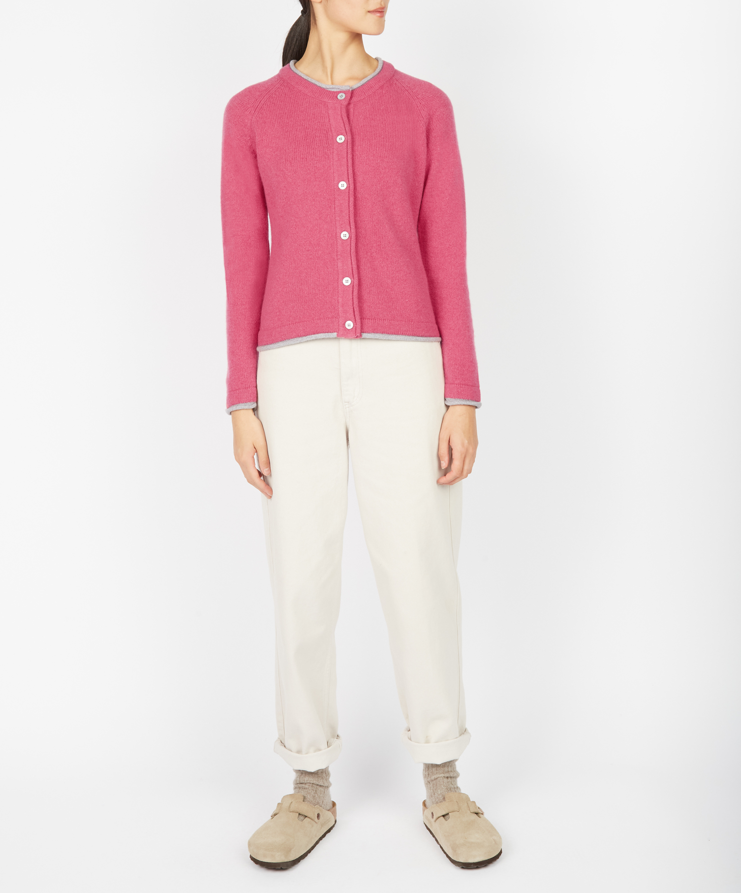 Cardigan Femme Chic En Maille - Style Octobre Rose & Noël - Taille S à 5XL - Col V, Boutons - Polyester Doux