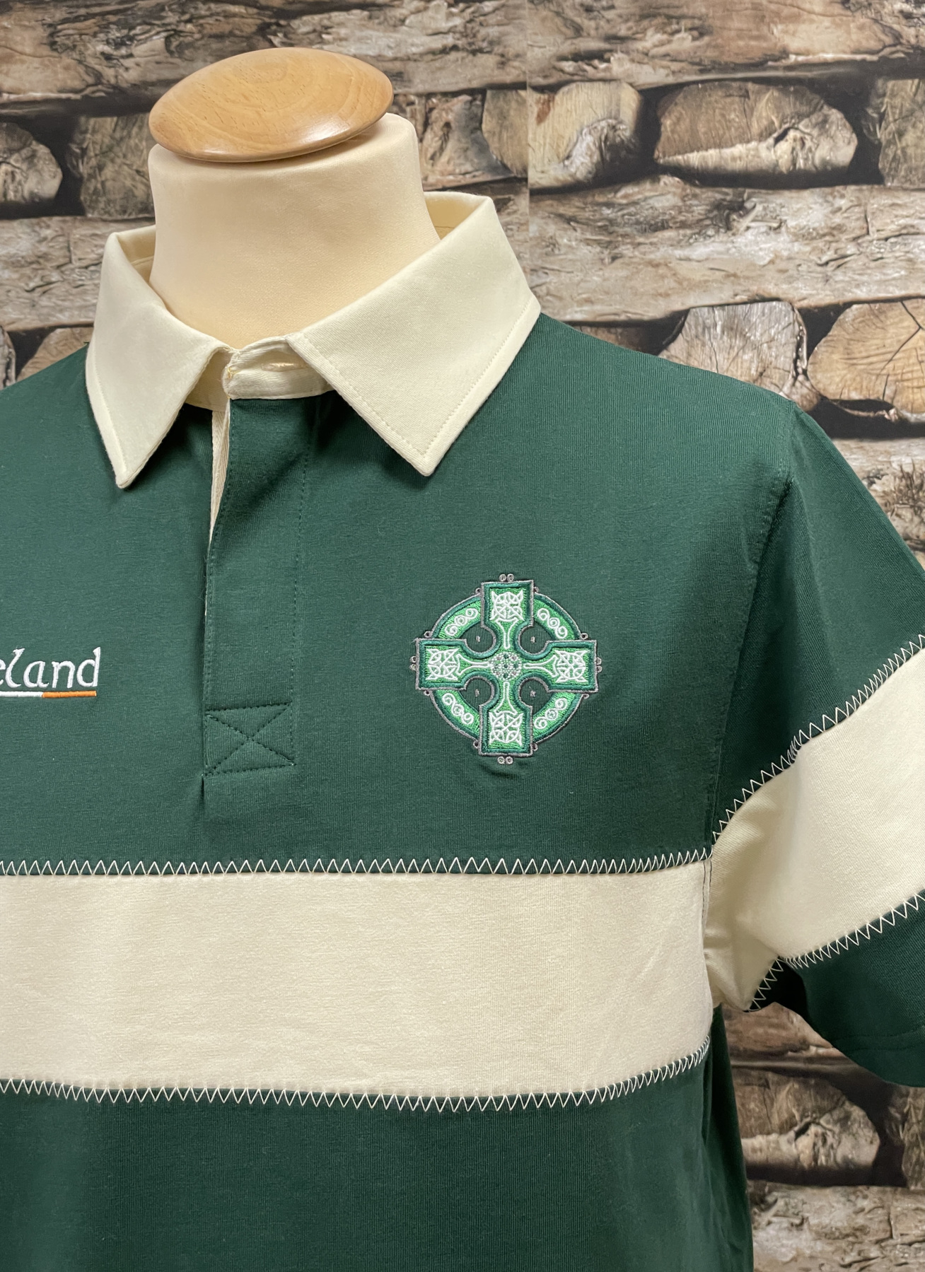 Maillot de rugby irlandais à manches longues pour homme - Vert - Medium