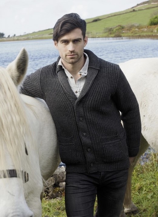 Gilet homme irlandais chaud laine mérinos boutons
