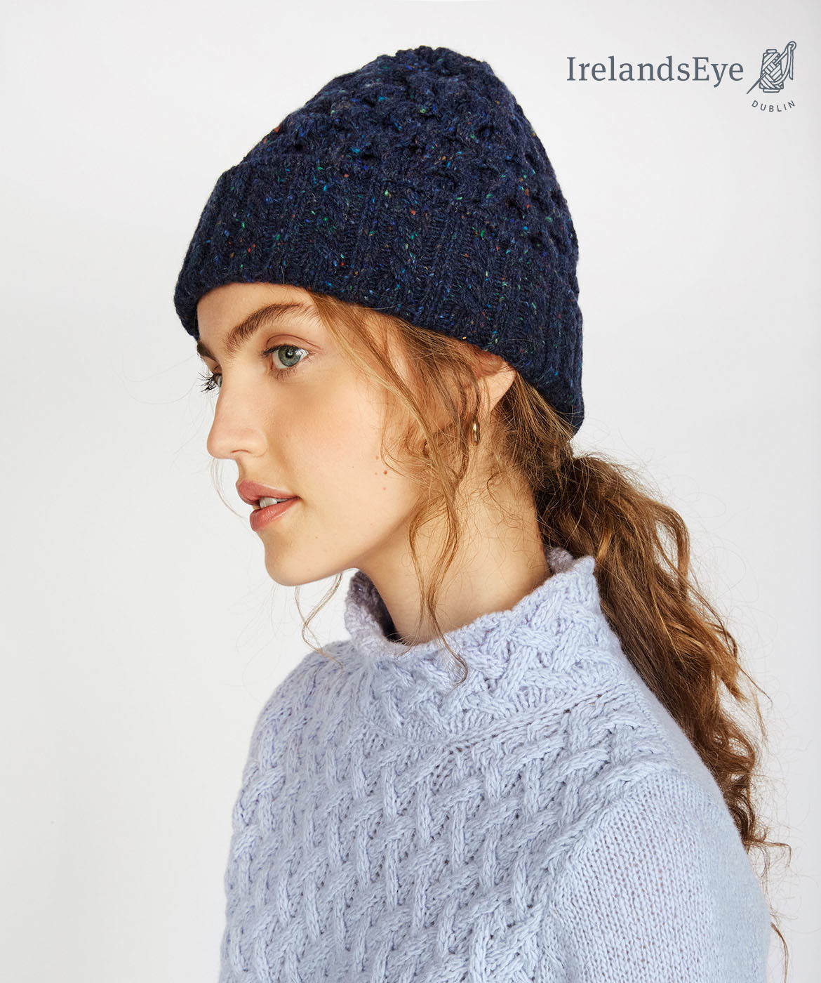 Bonnet Irlandais Authentique John Molloy - Laine Vierge Crème, Taille S, Hiver
