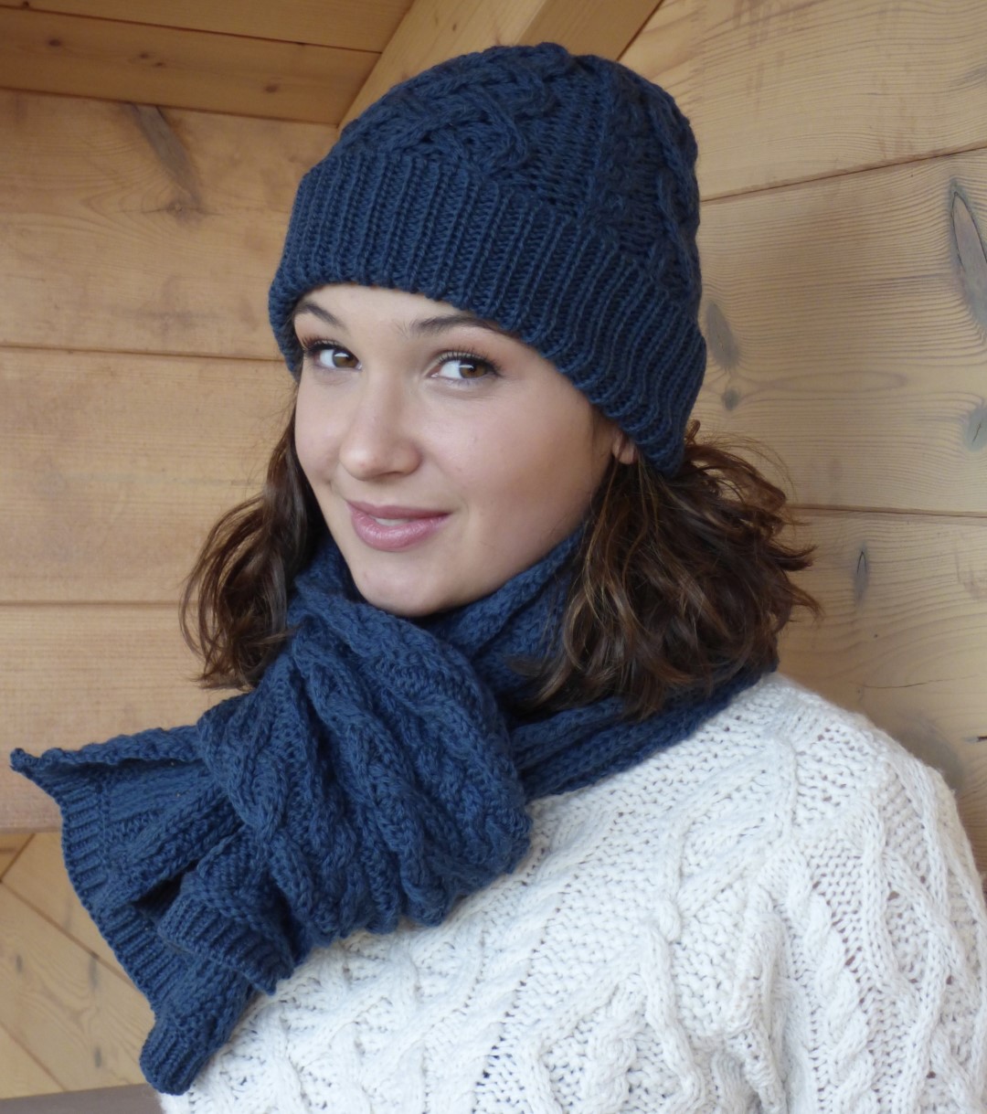 Bonnet irlandais chaud laine mérinos Aran Crafts