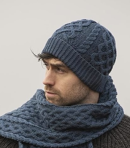 Bonnet Tricoté Main En Laine Mérinos épaisse – Blanc Cassé (taille Unique Unisexe)