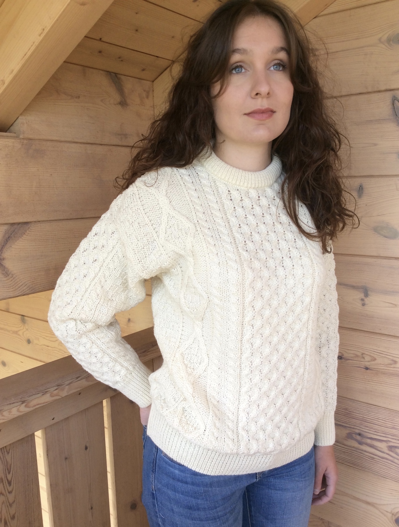 pull traditionnel irlandais chaud laine mérinos mixte premier prix