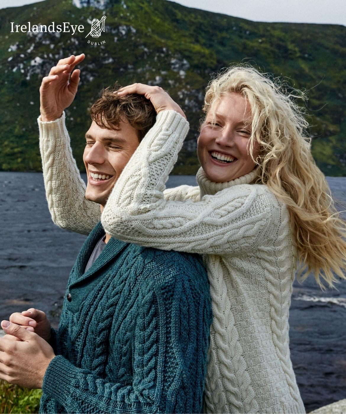 Pull irlandais col roul?� chaud laine IrelandsEye